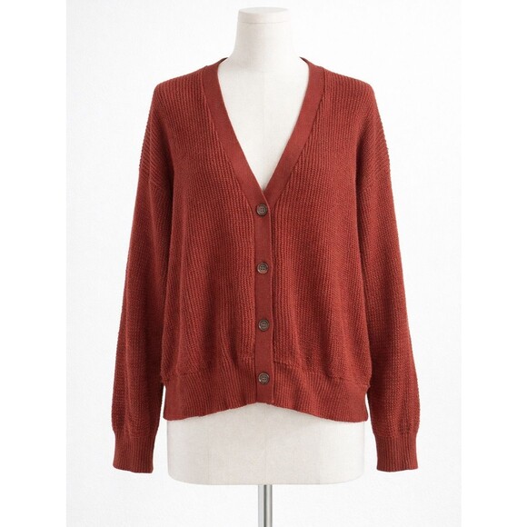 Melrose and Market Sweaters - Melrose and Market Brick Red grandpacore Cardigan Sweater school College S